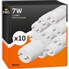 Eurocali 10x Tubi LED 60cm G13 T8 7W Professionale Super Efficienza Garanzia 5 Anni 1100 lumen - Luce Bianco Naturale 4000K - Fascio Luminoso 160° - Sostituzione Neon