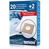 Dustwave® 20 sacchetti per aspirapolvere Hoover Studio T1505, ad alta efficienza, multistrato, con chiusura igienica, Made in Germany