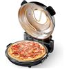 Wiltec Forno pizza elettrico Ø32cm max 400°, con pietra refrattaria, vetro di controllo e timer