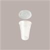 Lucgel Bicchiere Plastica Pet Trasparente Monouso 575cc (0,4 L alla Tacca) + Coperchio Piatto - 100 pezzi -