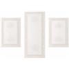 Corredocasa Set 3 Pezzi Centrini Grandi Intaglio Ricamati Striscia Runner Elegante Raffinato Bianco Misto Lino Misura 90x40-44x28 cm