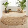 Ripaz Vogue Tappeto in iuta naturale, intrecciato a mano, ovale, decorazione per la casa, soggiorno, corridoio (60 x 120 cm)