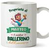 Mugffins Tazza Personalizzata in ceramica per BALLERINO uomo 11 oz / 350 ml - In italiano - Proprietà di - Idea regalo per compleanno, anniversario, natale, laurea
