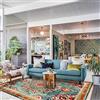 MMDSNX Tappeto Salotto Moderno Tappeti Antiscivolo Cerchio geometrico retrò moda verde Grande per soggiorno, camera da letto, asilo nido carpet 80*160