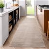 SIMPEX Passatoia 80x250 cm Beige, tappeto lungo a pelo corto, colore neutro, design essenziale, fondo antiscivolo e pulizia rapida per cucina e passaggi