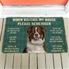 YACANNA Zerbino Ingresso Casa Tappeto ingresso Si Prega Ricordare Australian Shepherd Dogs House Rules Zerbino Stampa Animal Cat Floor Door Mat 40x60cm