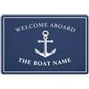 Generic Zerbino personalizzato Zerbino per ingresso Nautico Ruota Ancora Personalizzato Welcome Aboard Zerbino Barca Nome Navy Blu A Strisce Tappeto Antiscivolo Home Decor