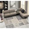 Pierre Tappeti Tappeto salotto arredo casa FUNNY B3331 grigio moderno disegno intarsiato a quadri cm.120x170