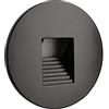 Planetitaly Faretto segnapassi rotondo LED 4W luce incasso interni scale scalinate gradini ingressi 230V (Nero)
