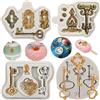Sijiangmold Set di 4 stampi vintage in silicone a forma di chiave per fondente e caramelle, per decorare torte, cupcake, argilla polimerica, cioccolato, caramelle e pasta di gomma
