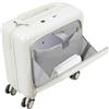 KAPIPALA Valigia da viaggio in ABS da 18, con scomparto per laptop, ultra leggera, con ruote silenziose, serratura a 3 cifre con porta USB, porta bevande, trolley da viaggio, 45 x 24 x 41 cm, bianco,