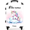 NoBoringSuitcases.com Valigia Bambini, Valigia Personalizzabile, Trolley Bambina, Valigia Per Bambini, Valigia Grande, Serratura TSA, Valigia Grande 23 kg (67 cm - 72 L), (Licorne - Arcobaleno)