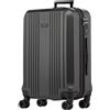 FERGÉ Trolley bagaglio a mano CANNES - Valigia rigida 55x35x22 cm valigetta bagaglio cabina 4 ruote grigio