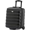Flight Knight Valigie Rigide in ABS leggere a 2 ruote - Bagaglio a mano approvato per oltre 100 compagnie aeree come British Airways, Ryanair e easyJet, valigia da cabina 45x36x20cm