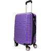 R.Leone Valigia da 1 pezzo Fino a Set 4 Trolley Rigido grande, medio, bagaglio a mano e beauty case 8 ruote in ABS 611 (S Valigia Bagaglio a mano, Viola)