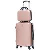 CELIMS - Valigie leggere approvate da più di 100 compagnie aeree per un viaggio in tutta sicurezza, Oro rosa., Cabine 55 cm + Vanity 12 Pouces