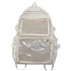 Ldbuejiaja Itabag Zaino stile giapponese zaino scuola studente zaino per display pin, Bianco, Bohemian