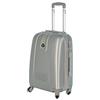JustGlam - Bagaglio a mano Trolley in ABS rigido 4 ruote piroettanti voli lowcost/ Argento piccolo