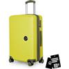 Hauptstadtkoffer Mitte - Valigia rigida media 68 cm estensibile, valigia da stiva, serratura TSA, 4 ruote doppie, trolley da viaggio, 88 L + Etichetta bagaglio digitale, Limone