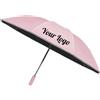 TOPTIE Ombrello rovesciato automatico personalizzato, Ombrello da viaggio antivento stampato con logo con striscia riflettente Ombrello personalizzabile con scritta