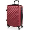 ITACA - Valigia Da Stiva Rigida - Trolley Grande Con Ruote, Valigia 23kg Per Viaggi, Trolley Da Stiva Resistente. Lucchetto a Combinazione TSA, Granata
