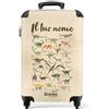 NoBoringSuitcases.com NoBoringSuitcases© Valigia Bambini, Trolley Cabina Bambino | 55x40x20 cm - da Viaggio, Ragazzo, Valigie, Personalizzabile (Alfabeto vintage con dinosauri - Seppia)