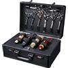 YUYUZI Valigetta professionale per parrucchieri con lucchetto a combinazione, grande valigetta per utensili come forbici, trimmer e asciugacapelli, in alluminio robusto con scomparti organizer, leggera e