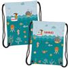 Wanapix | Sacca Bambino Personalizzata | Zaino con Nome | Impermeabile | Borsa Bambini Scuola/Asilo/Viaggi/Sport | Per lavatrice e asciugatrice | Animali | 27x33cm