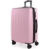 SKPAT - Valigia Da Stiva Rigida Valigia Espandibile - Trolley Grande Con Ruote, Valigia 23kg Per Viaggi, Trolley Da Stiva Resistente. Lucchetto a Combinazione, Rosa