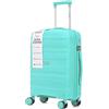 R.Leone Valigia da 1 Fino a Set 3 Bagaglio mano 55x40x20 Ryanair Medio Grande Ultra Strong Antiurto Resistente Trolley rigido leggero 8 ruote in Polipropilene 9180 (Verde Acqua, L Valigia Grande)