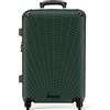 NoBoringSuitcases.com® Valigia Media Rigida 67 cm 72L, Grande Trolley Leggero 20 kg, Bagaglio con Illusione - Verde Scuro