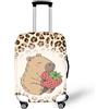 NETILGEN Custodia protettiva per bagaglio da viaggio, spessore elastico, con cerniera sul fondo, Capybara leopardo, XL(30-32)