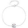 MYSTIC JEWELS Bracciale Occhio Turco in Argento Sterling 925 con Zirconi Rosa e Blu - Ciondolo Rotondo - 16+3 cm - Gioiello Minimalista