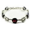 GemsOnClick - Braccialetto in argento Sterling 925 con pietra di granato rosso naturale