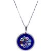 LE GEMME DI VENEZIA Collana Donna Con Pendente Murrina Milefiori Venezia In Vetro Originale Di Murano E Argento 925 Diametro 23 (COLORE 22)
