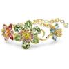 Swarovski Bracciale Idyllia, Taglie miste, Fiore, Multicolore, Bagno tono oro