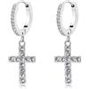 S'Agapõ Orecchini Donna in Acciaio e Cristalli con Simbolo Croce | Collezione Dazzly - SDZ110