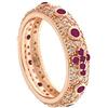 gioiellitaly Anello rosario pavè argento 925 ramato rosa con zirconi bianchi e grani rossi Anello unisex Gioiello Uomo Donna (24)