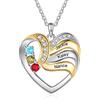 Jeweidea Cuore Collana Donna Collana con Nome Personalizzabile con Pietra Portafortuna incisione Collana Mamma Collana Donna Argento Regali Personalizzati