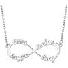 Bandmax Collana con Nome Personalizzabile, 4 Nomi Personalizzata in Acciaio, 40+5 cm Argento Collane Lunghe Donna Gioielli, Regalo per Fidanzata Amici Mamma Compleanno