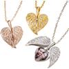Getname Necklace Collana con Ciondolo Ali Angelo in Argento Sterling 925 - Medaglione Cuore Personalizzabile con Foto - Gioiello Memoria per Donna - Regalo Personalizzato per Mamma Nonna Moglie - Collana Portafoto