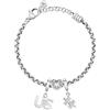 MORELLATO SCZ1352 - Bracciale puzzle da donna in acciaio, cristalli, cuore, amicizia, collezione DROPS, acciaio, Cristallo