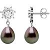 PEARLS & COLORS - Orecchini di prestigio - Autentiche perle di coltura di Tahiti 8-9 mm - Qualità A + - Argento 925 - Gioielli da donna