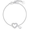 S'Agapõ Bracciale Donna in Acciaio e Cristalli con Simbolo Cuore | Collezione Twinkle - SWN11