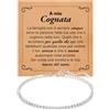 Bramart Bracciale Donna Cognata Argento Sterling 925 Compleanno Idee Regali per lei, Bracciali cognate Tennis Brillanti oro Idea Regalo Natale - Cofanetto con DEDICA incluso (A mia Cognata 1)