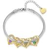 kaululu Bracciale Donna Personalizzato con Nome Famiglia Bracciale Cuore con Incisione Pietre Portafortuna per Mamma, Nonna Regalo Natale Festa della Mamma (4 Nome)