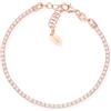 Amen Gioielli, Bracciale Tennis, Bracciale Donna Argento 925 Rosa, Zirconi Bianchi, Regalo Donna