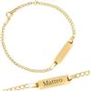 Sakrami Bracciale Holly in Oro 9 kt per bambini con piastrina + Gioiello con scatola Personalizzata + Idea Regalo per Nascita, Battesimo e Comunione Occasioni Speciali + Confezione regalo Personalizzata