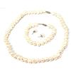 pierre lorren Designer Jewellery - Set di gioielli con perle naturali AAA, collana, orecchini e bracciale in argento Sterling, elegante set di gioielli con perle da donna in seta infilata a mano per il suo