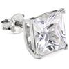 jewellerybox Orecchino maschile in argento Sterling con pietra bianca quadrata CZ di 8mm